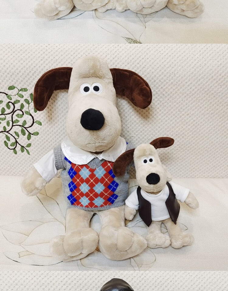 英国掌门狗毛绒丑萌大号飞行员公仔情人节礼物wallacegromitgromit23