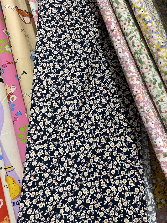 棉绸布料宽幅碎花绵绸人造棉布料棉绸民族服装儿童卡通纯棉宝宝睡衣