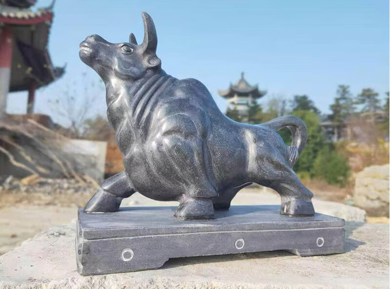 青石牛石头摆件品生肖牛牛奋进牛石雕财运牛气冲天石雕牛长20高18宽