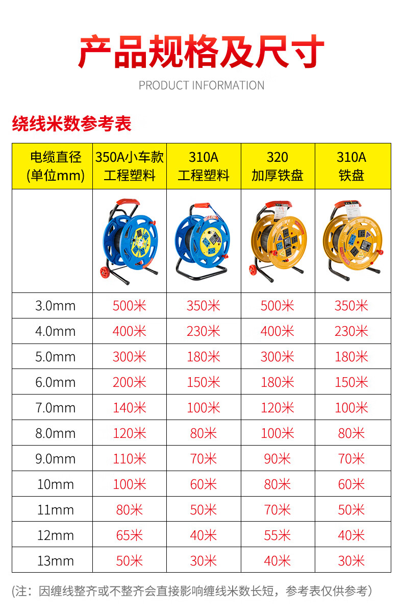 小郎人工程移动电缆盘绕线盘空盘卷线盘线缆盘拖线盘电线盘收线器带