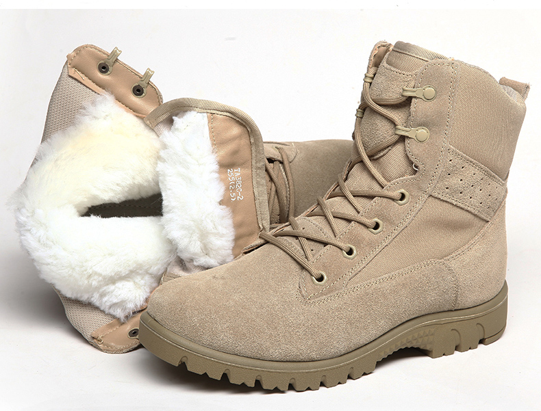 怒而飞3515强人际华羊毛军靴男冬季真皮防寒保暖透气马丁靴战术沙漠靴