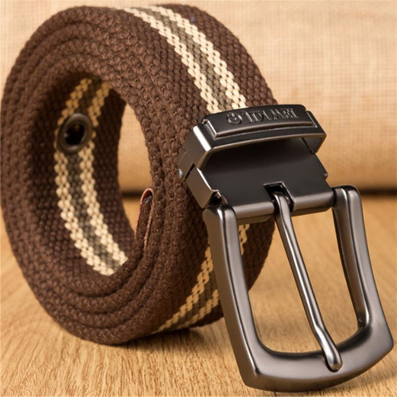 新年装升级版男士针扣帆布腰带加长加厚编织布皮带百搭学生腰带哈璐亚