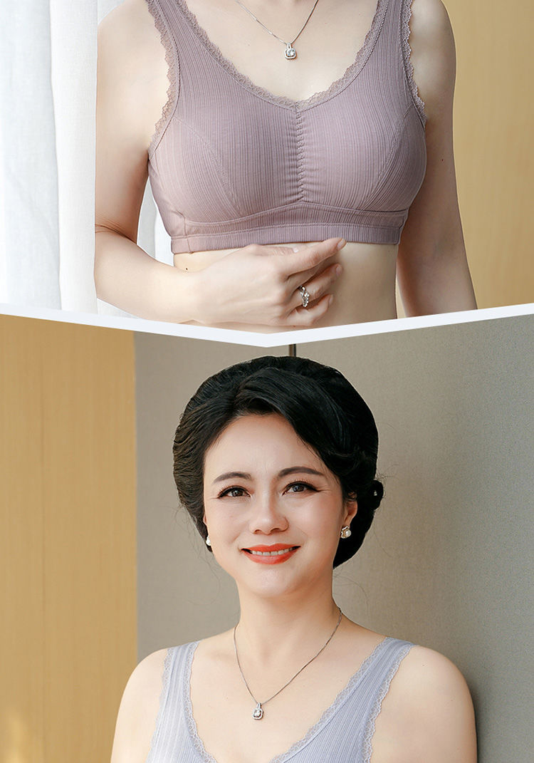 好品质女士中年妈妈内衣中老年女无钢圈聚拢文胸妈妈背心式老年人胸罩