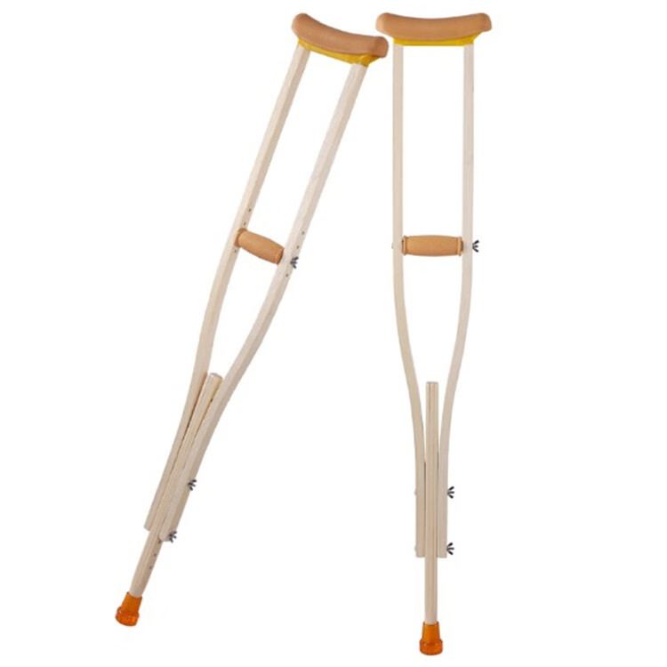 腋下残疾人双拐医用实木防滑木拐扙老人助行器可调节双拐拐杖升级版