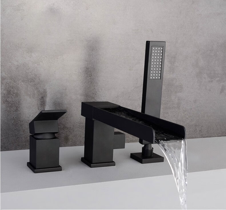 科勒(kohler)龙头全铜金色旋转三孔四孔分体缸边坐式浴缸龙头淋浴花洒