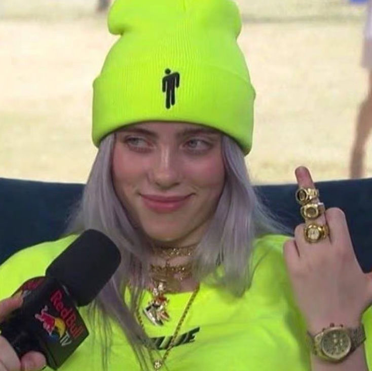 蔻梅billieeilish碧梨毛线帽帽子女百搭学生欧美嘻哈帽保暖针织帽冷帽