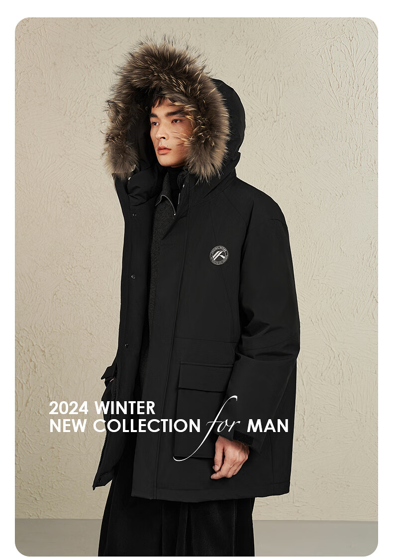 GXG Men's Clothing [Triple Protection/Heat Retention] Parka down Jacket Men's Coat, Winter 2024 New Product, Black, 180/XL 5