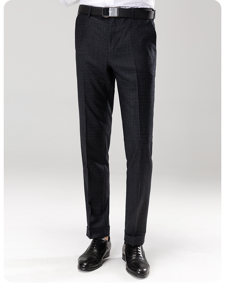 商场同款九牧王男裤毛料西裤男冬季绵羊毛细腻职场裤ja1941612蓝灰