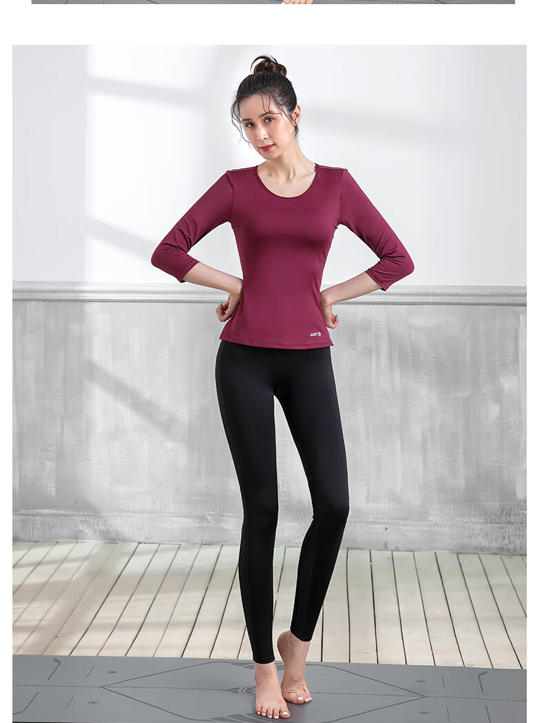 斯泊恩秋天瑜伽服套装女气质显瘦健身服透气速干运动七分袖镂空美背中