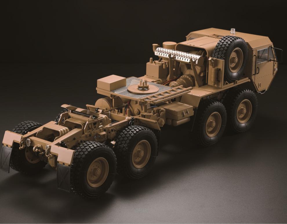 重型卡车112八驱军卡遥控自卸货斗拖头半挂车模型玩具 绿色p801-配16