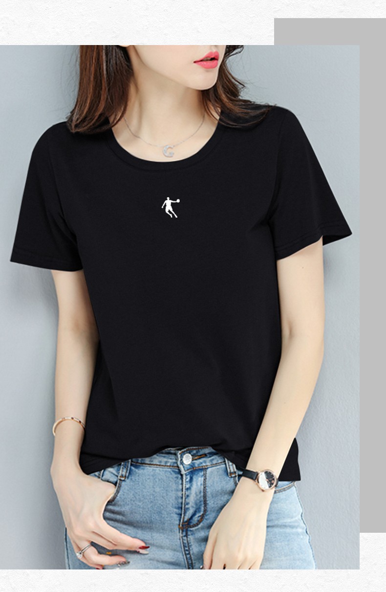 乔丹女装短袖t恤女2022夏季新款女士纯色logo衣服宽松大码健身上衣