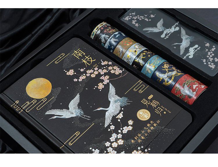 樱安娜 见鹤归手账本古风网红笔记本少女心套装手账本礼盒中国风复古