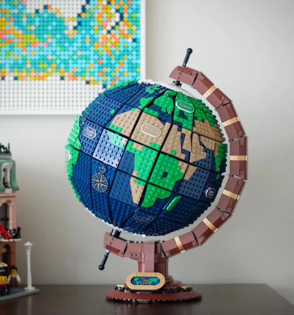 【官方认证】乐高(lego)地球仪积木ideas系列21332同款世界拼图3d立体