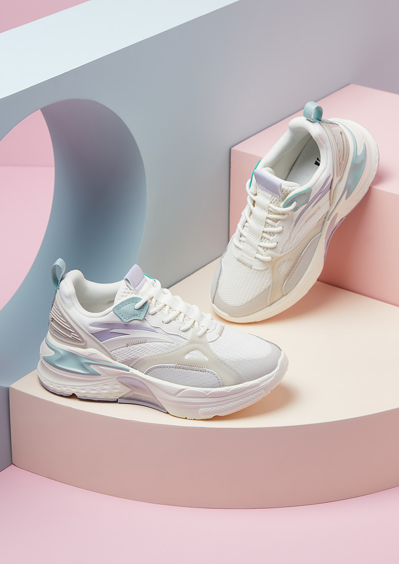 安踏女鞋2021春季新款舒适增高底运动鞋女轻便减震潮流老爹鞋女耐磨