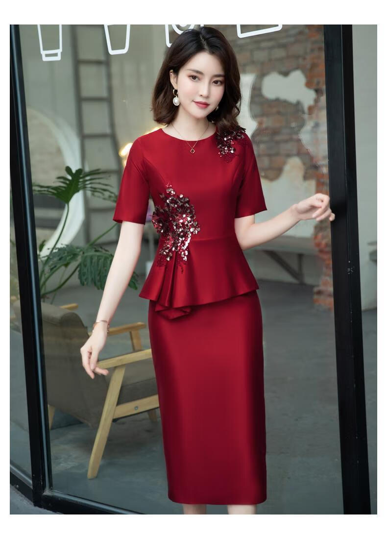 喜婆婆婚礼妈妈装高档礼服夏季妈妈装参加婚礼宴喜婆婆高端气质高贵