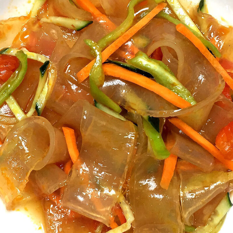 东北正宗大拉皮凉拌凉皮水晶粉皮干货凉拌菜食材小吃500g散装 东北大