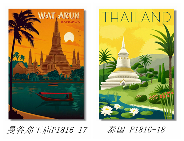 泰国装饰画 艺术海报 泰国风情 东南亚曼谷普吉岛甲米清迈热带莱利