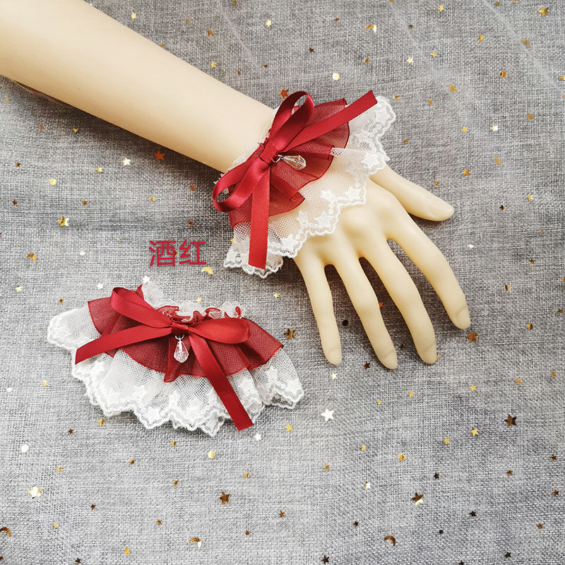 喜圣多新品洛丽塔lolita手袖手工手袖多色甜美百搭仙气蕾丝洛丽塔手袖