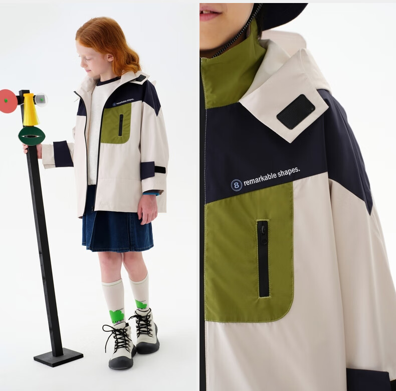 M.Latin Children's Jacket, Fall 2024 New Style, Unisex Big Kids Hooded Windbreaker, Army Green, 130cm 8