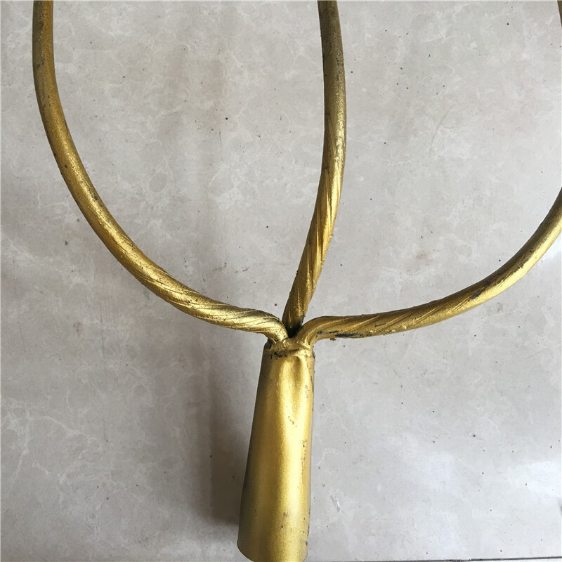 钢叉农用钢叉三股四股大铁叉九股叉实心加粗叉草坪叉落叶叉 四股大黄