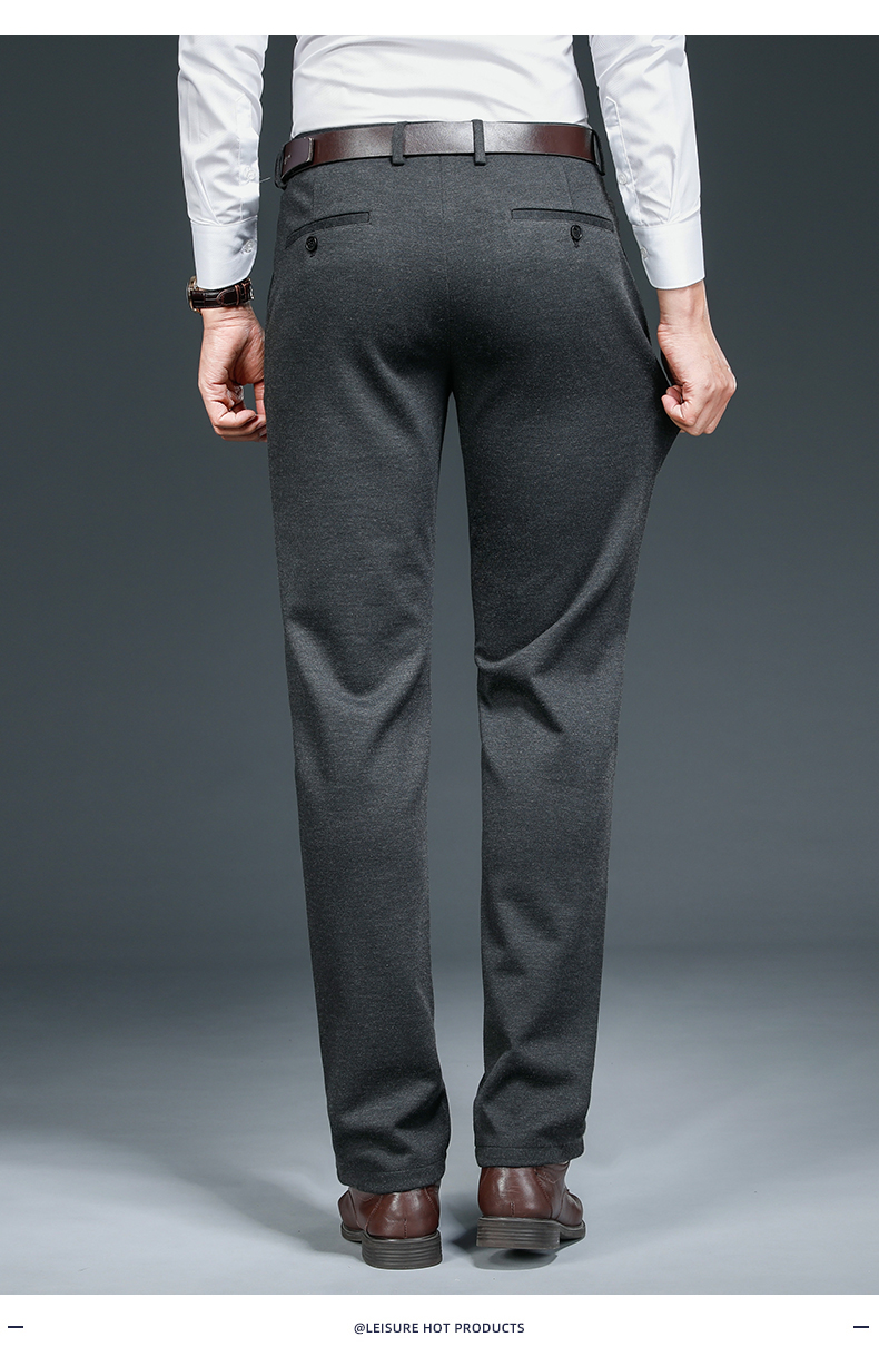 皮尔卡丹品牌加肥加大西裤男秋冬加厚西装裤宽松商务休闲西裤大码男裤