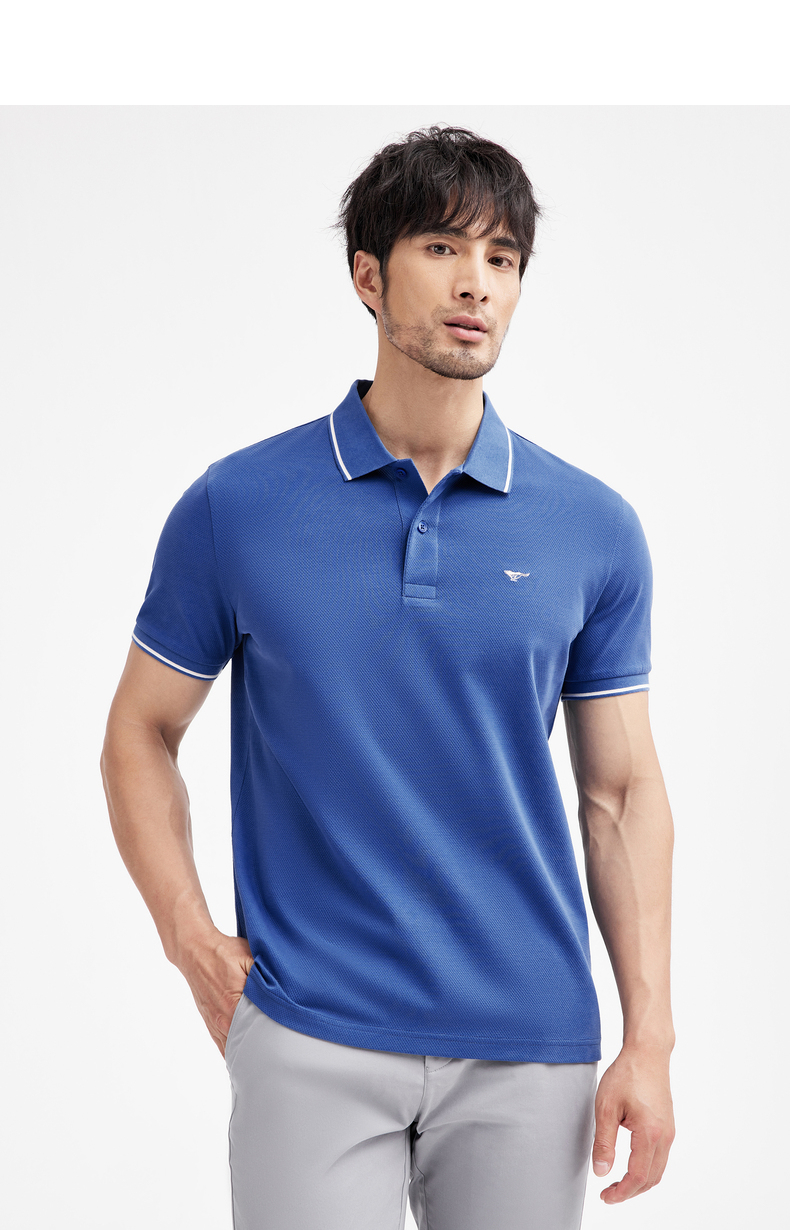 七匹狼短袖t恤男夏季新款商务休闲时尚潮男士舒适透气提花polo保罗衫