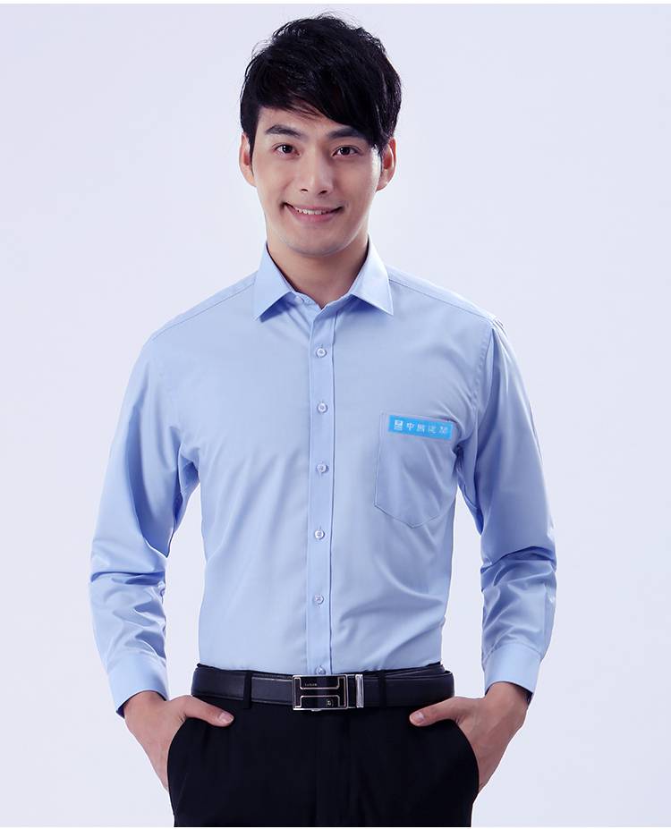 可开票中建工作服中国建筑蓝色衬衫工装长短袖衬寸衣制服装logo蓝色男