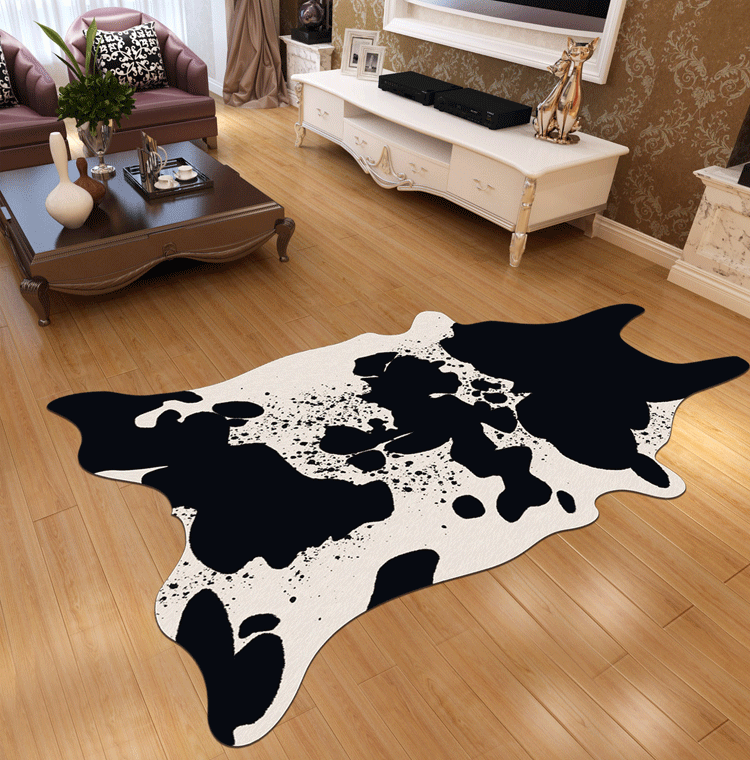 整张牛皮地毯仿动物皮地毯仿真老虎皮奶牛斑马皮地毯整张豹纹房间豹纹