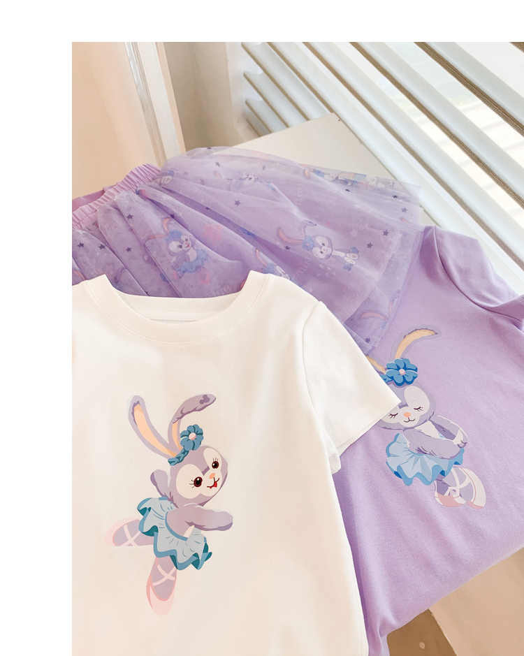 迪士尼disney童装官网新品女童可爱星黛露系列卡通短袖t恤圆领上衣