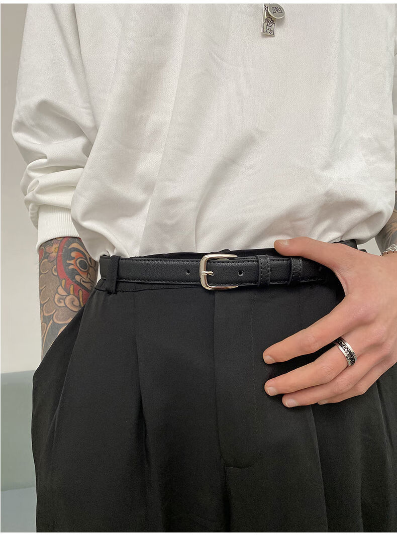 男士细腰带皮带男通用韩版学生潮ins年轻人港风简约百