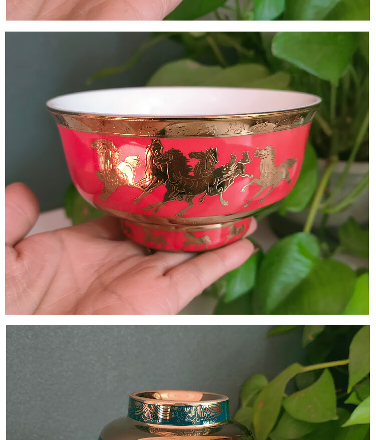 蒙古奶茶碗蒙古族新款加厚奶茶碗民族特色酒店饭店餐厅餐具舞蹈道具5