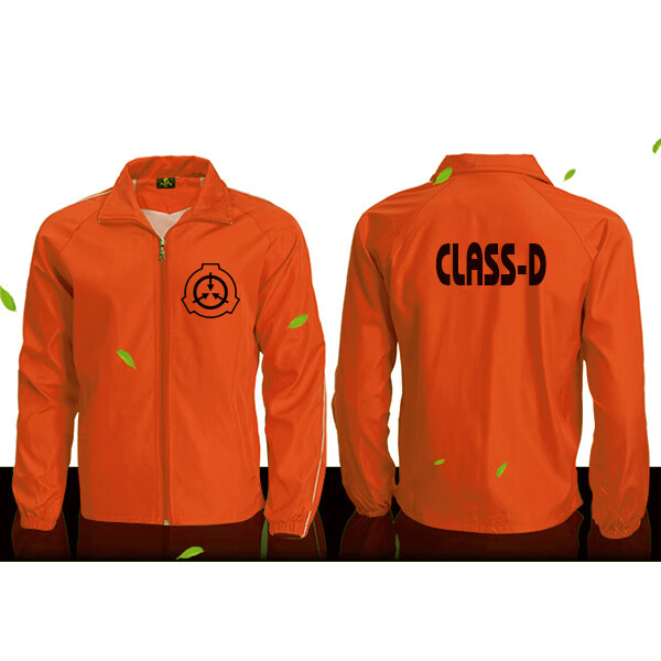 scp基金会d级人员二次元周边工作风衣外套青少年休闲春夏衣服 桔色