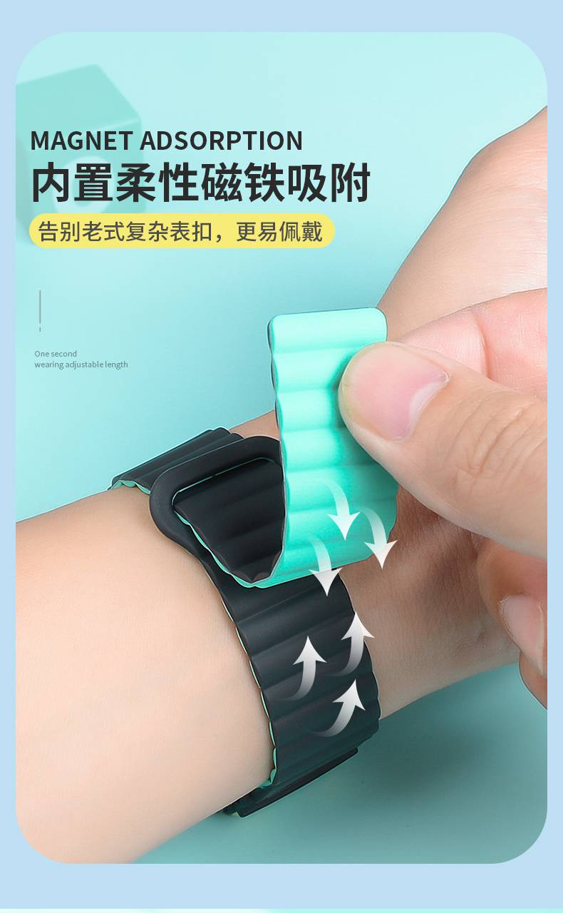 鑫隆山 适用于小米米兔儿童电话手表·表带4c/2s/u1软胶磁吸带4x/5c