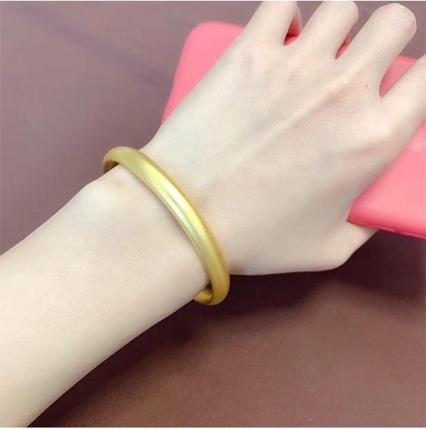 宫之瑄古法金手镯心经款经典款黄金镯子实心999足金结婚纪念日礼物送