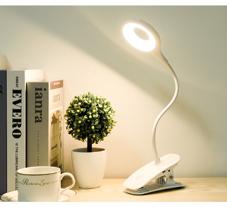 汐一床头看书护眼灯台灯护眼学习可充电插电两用夹式小台灯迷你卧室床