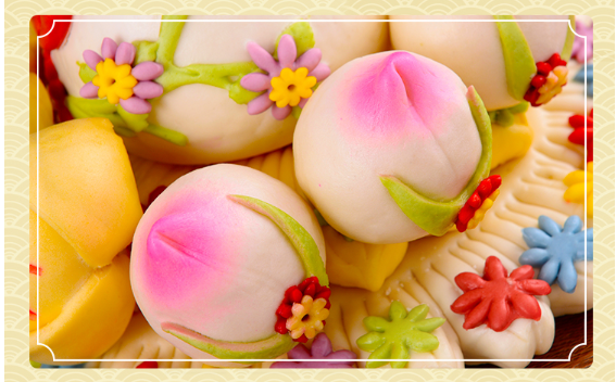 寿桃馒头生日老人胶东花饽饽寿包祝寿馒头中式蛋糕花馍馍 组合三