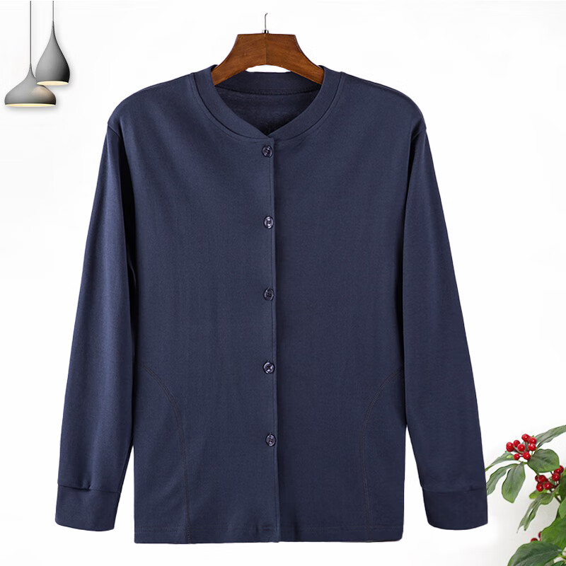 shinokoo老人内衣中老年男士开衫秋衣开襟线衣加肥加大单件老人对襟开