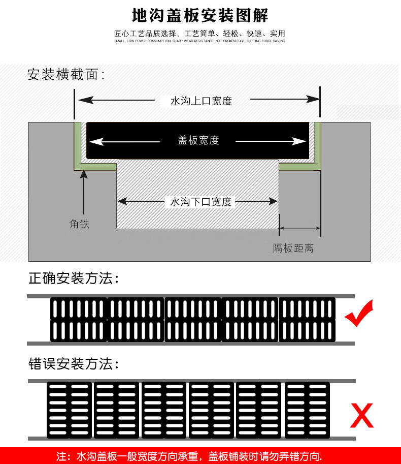 心相惜水沟下水道高分子排水沟地沟盖板水篦子雨水塑料明沟格栅厨房盖