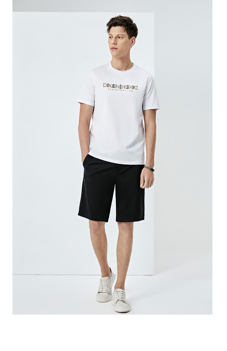 冰肌感迪柯尼2022春夏新款高端轻奢男装时尚复古品牌字母印花短袖t恤