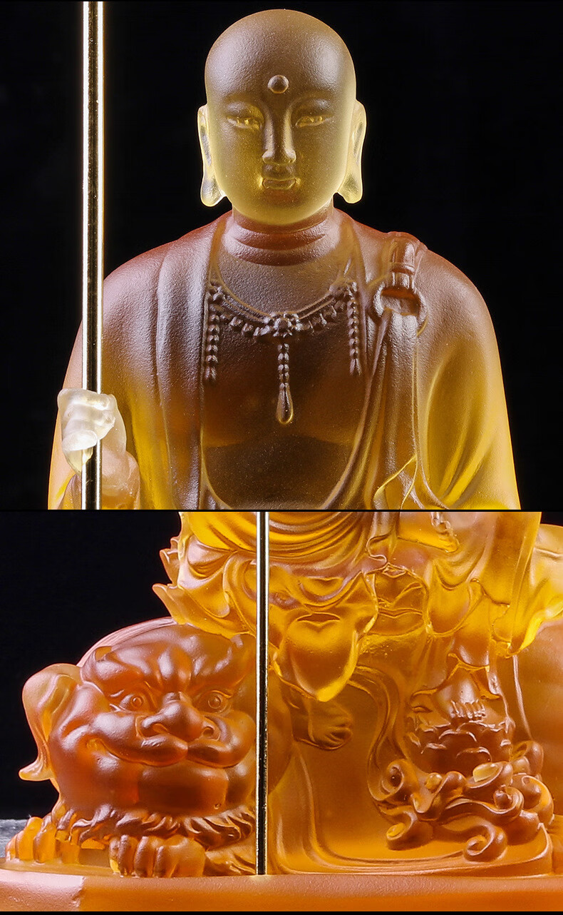 琉璃地藏王菩萨佛像谛听坐骑九华山地藏寺庙佛堂家用供奉摆件寺院合作