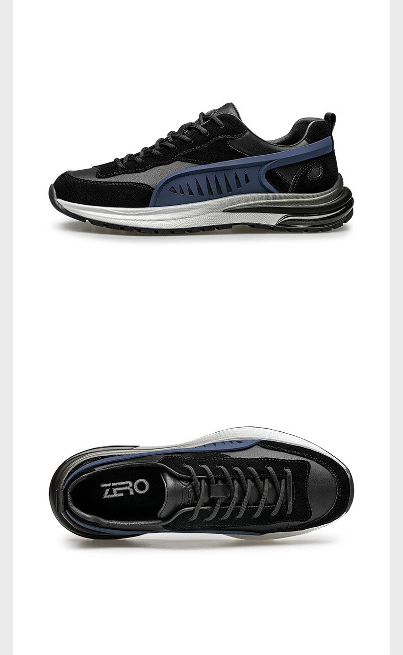 zero零度休闲男鞋2022秋季新款时尚休闲运动厚底增高运动鞋轻便耐磨