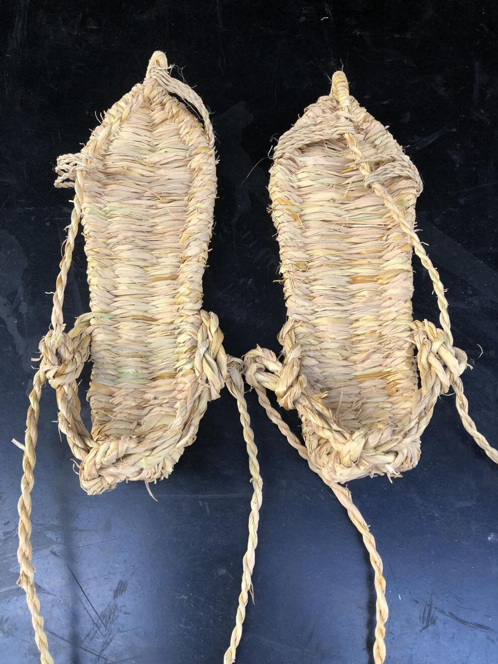 【纯手工制作】传奇保罗品牌捡漏价 稻草纯草手工草编织鞋拖鞋雪地