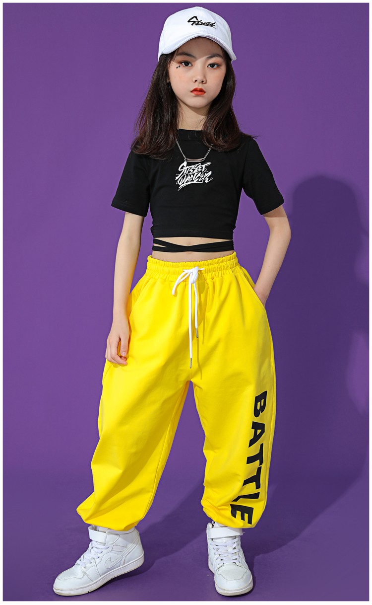爵士舞服装女儿童爵士舞服装儿童舞蹈服女童夏街舞套装练功服嘻哈韩版