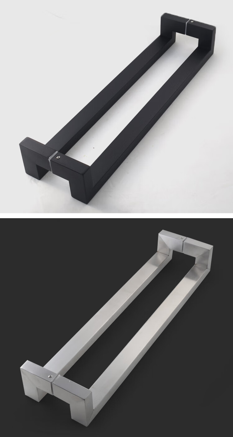 现代不锈钢大门拉手加厚商铺双开玻璃门把手写字楼简约门拉手把磨砂黑