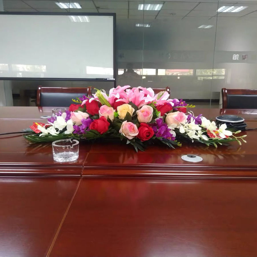 仿真花会议桌花酒店商务办公室摆设装饰花摆花塑料假花演讲前台花