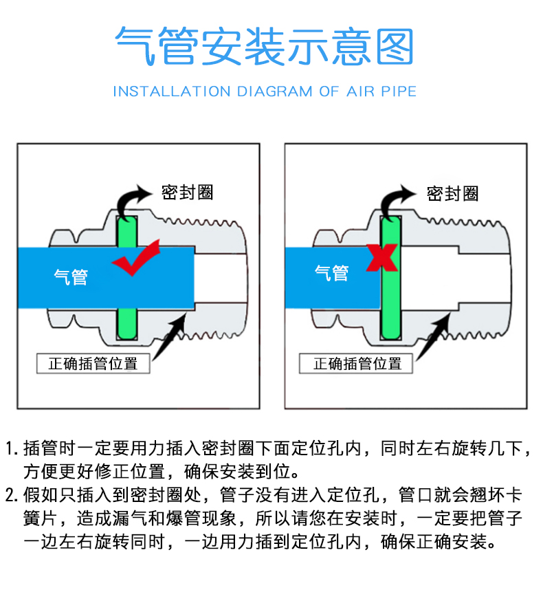 304不锈钢y型快插三通py四氟软气管耐高温抗腐蚀快速y型分流接头py04
