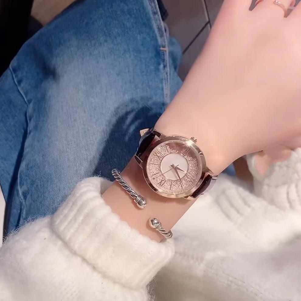 手表女士tt陶瓷流沙水钻感小众轻奢设计女表 白色陶瓷款【图片 价格