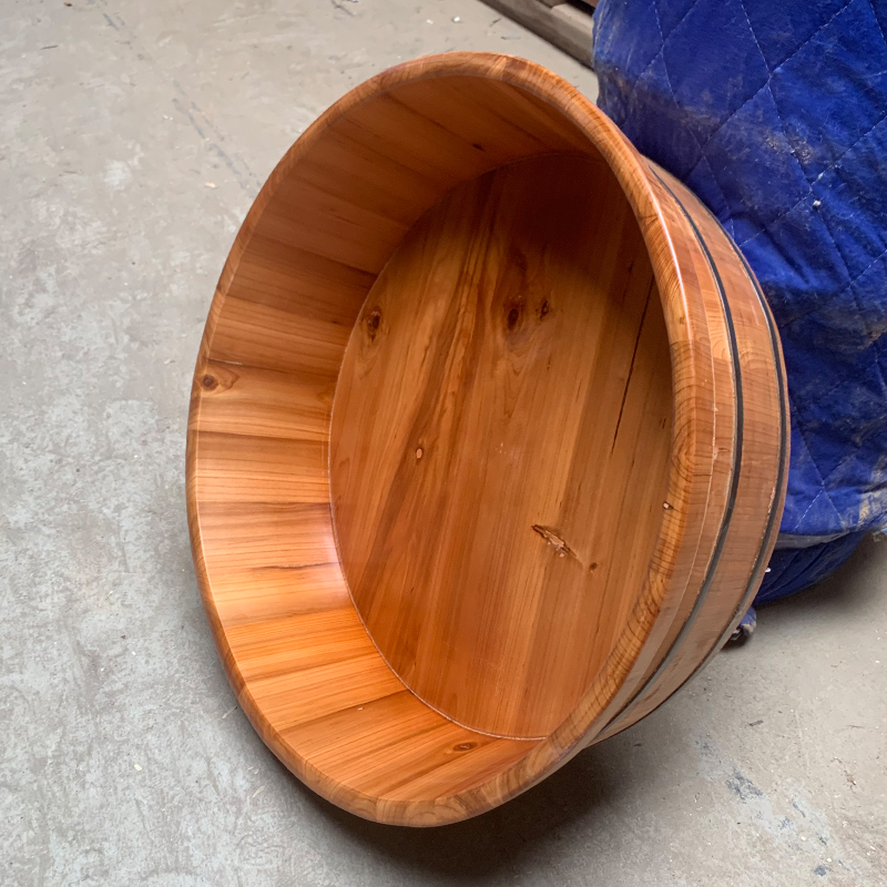 实木洗澡大木盆老人沐浴盆加厚泡澡木盆洗衣盆宝宝洗澡 65直径x高21