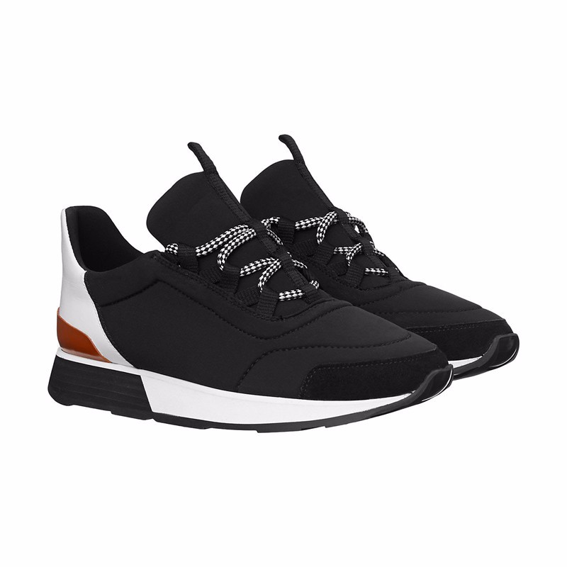 【保障】爱马仕hermes 女士帆布系带迈尔斯运动鞋h182151z 4e370代购