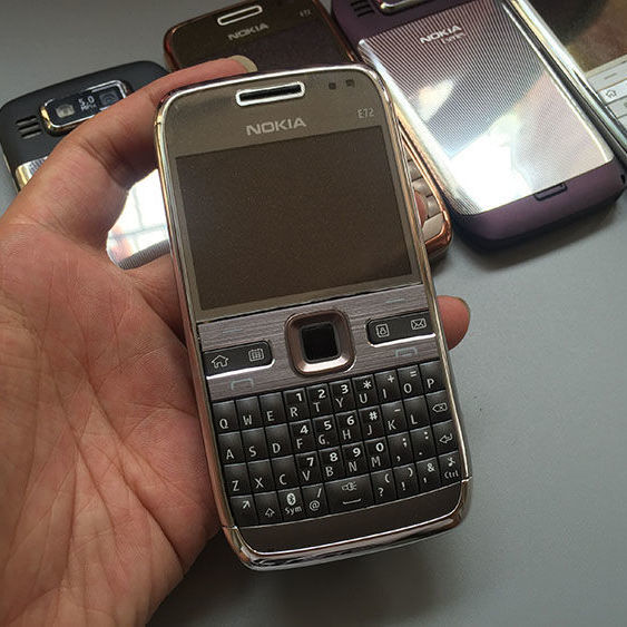 移动联通诺基亚e72全按键直板经典怀旧学生戒网备用二手金色二电一充